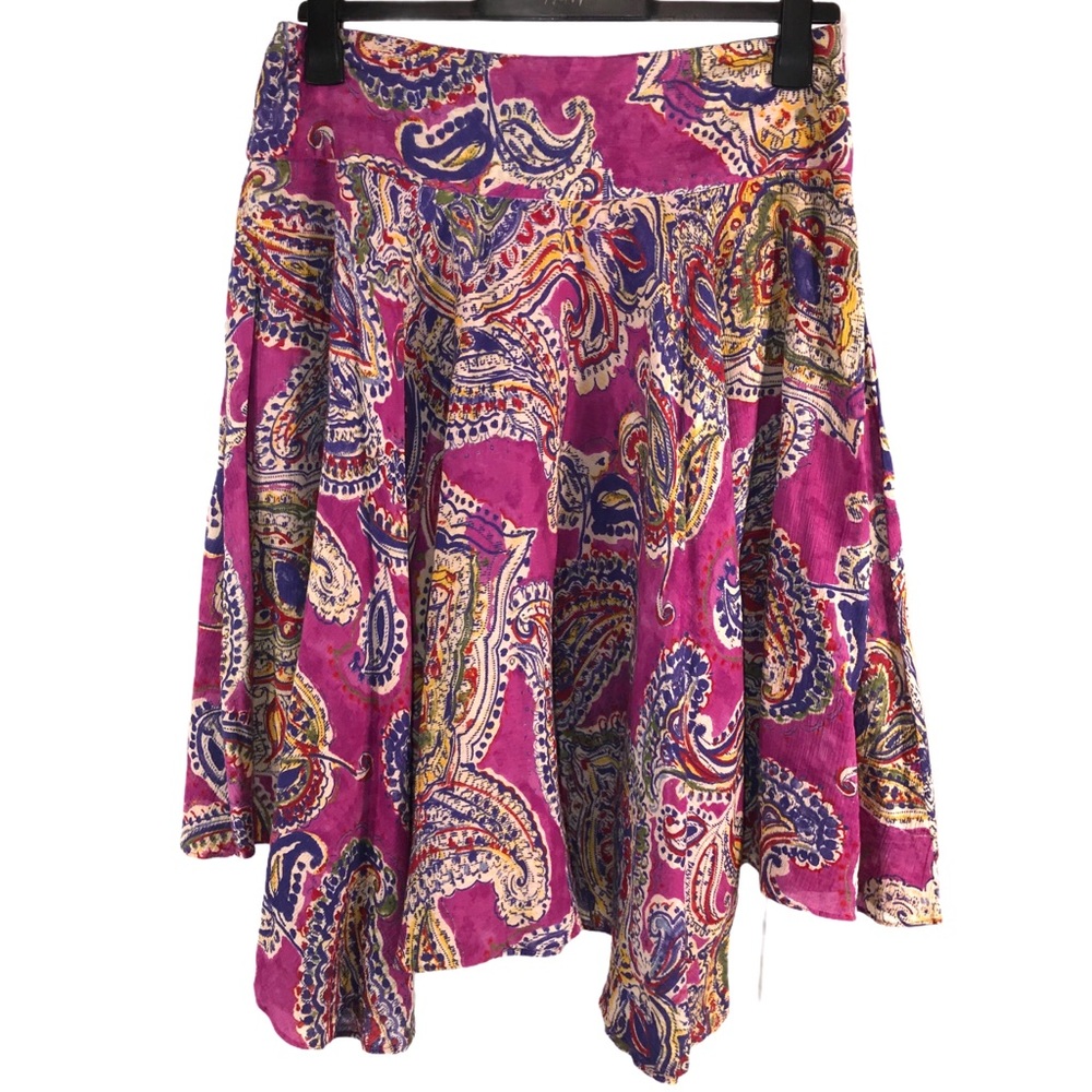 Lauren Ralph Lauren Purple Paisley Handkerchief Skirt